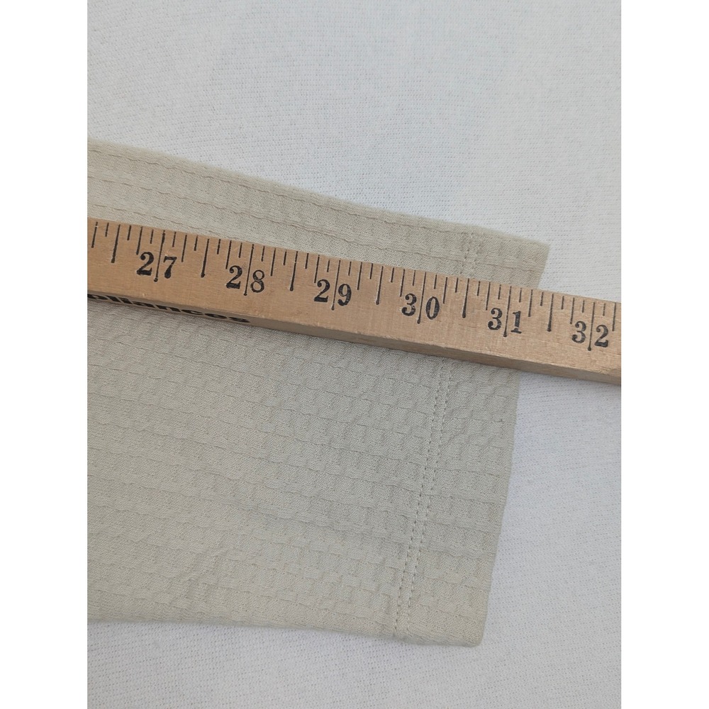 Perry Ellis Mens Waffle Knit Quarter Zip Pullover Cream Cotton Mock Neck Large - Picture 11 of 13